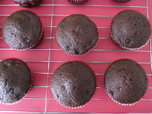 Chocolate Pomegranate Cupcakes