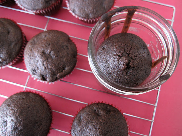 Chocolate Pomegranate Cupcakes