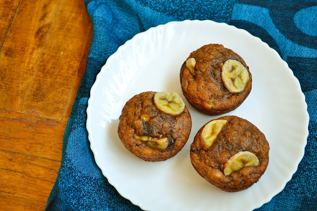 Chocolate Espresso Banana Nut Muffins