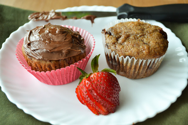 Strawberry Banana Nutella Muffins