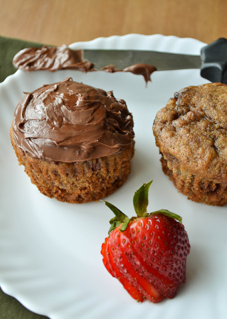 Strawberry Banana Nutella Muffins