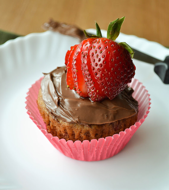 Strawberry Banana Nutella Muffins