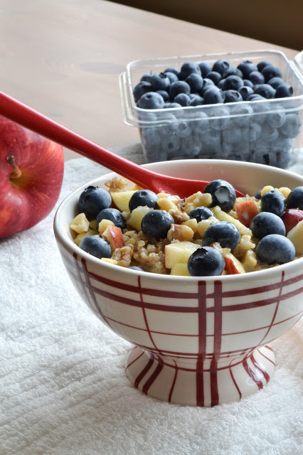 Apple and Blueberry Walnut Breakfast Quinoa