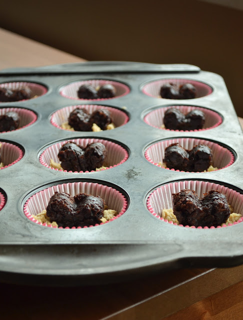 Brownie Filled Banana Muffins