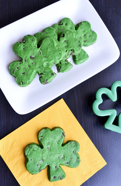 Chocolate Chip Four Leaf Clover Cut-Out Cookies