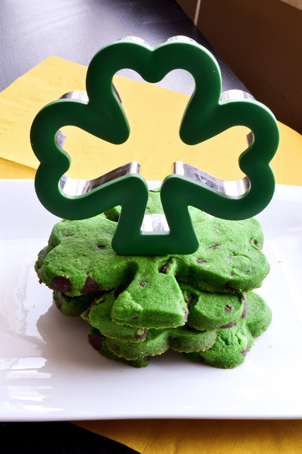 Chocolate Chip Four Leaf Clover Cut-Out Cookies