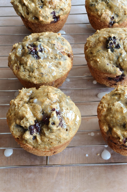Blackberry Muffins with Lemon Glaze