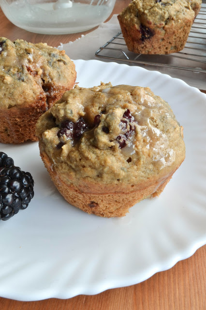 Blackberry Muffins with Lemon Glaze