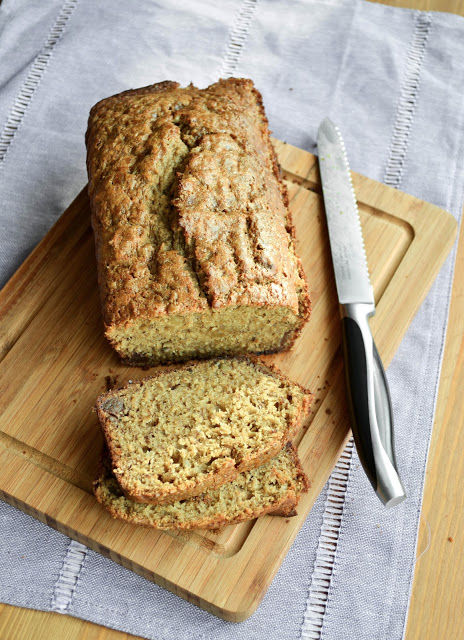 Caramelized Banana Walnut Bread with Cinnamon Glaze