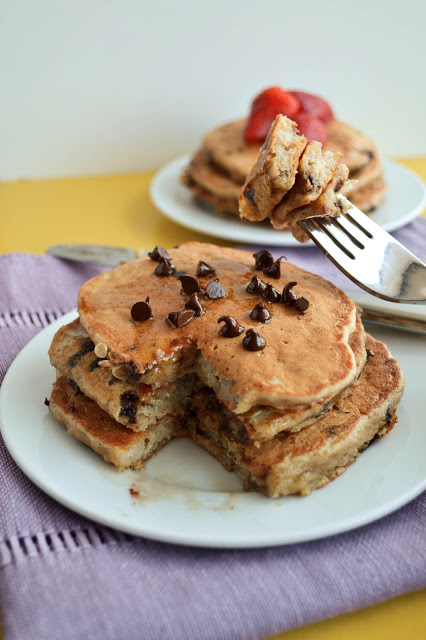 Chocolate Chip Banana Quinoa Pancakes