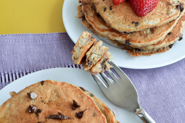 Chocolate Chip Banana Quinoa Pancakes