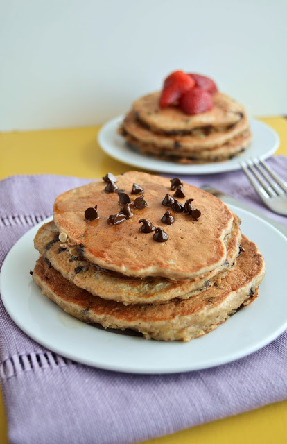 Chocolate Chip Banana Quinoa Pancakes