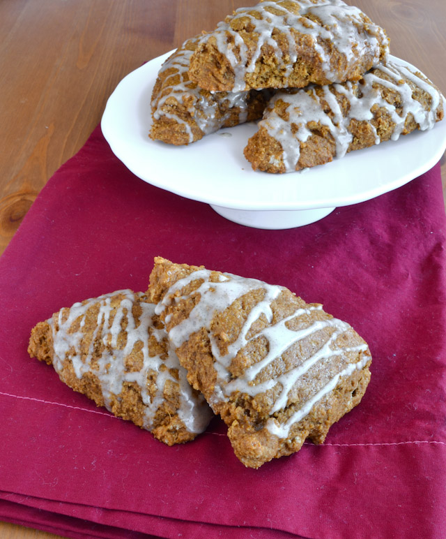 Gingerbread Scones with Vanilla Bean Glaze