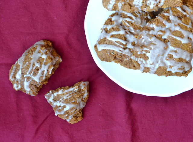 Gingerbread Scones with Vanilla Bean Glaze