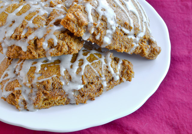 Gingerbread Scones with Vanilla Bean Glaze