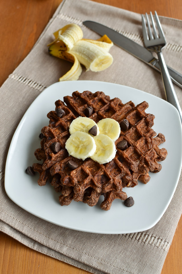 Chocolate Banana Bread Waffles