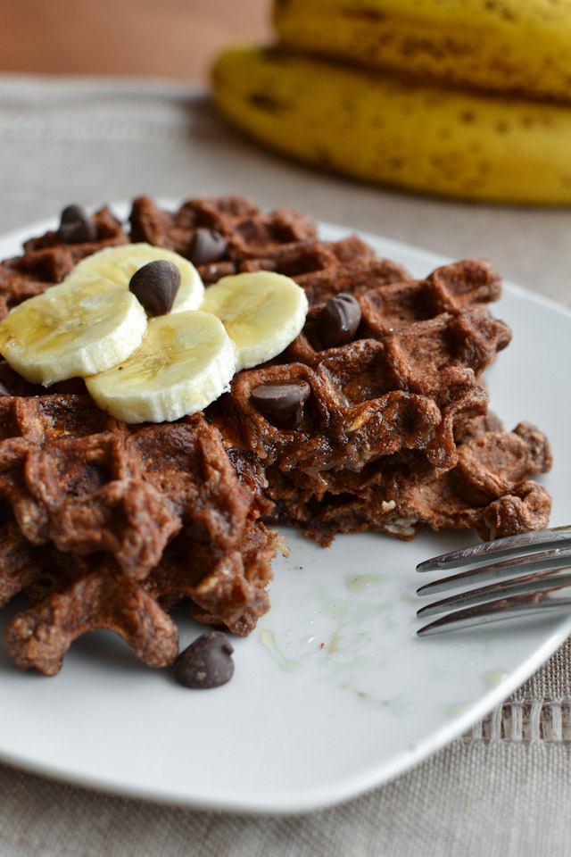 Chocolate Banana Bread Waffles