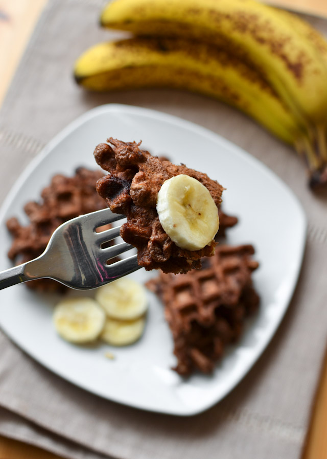 Chocolate Banana Bread Waffles