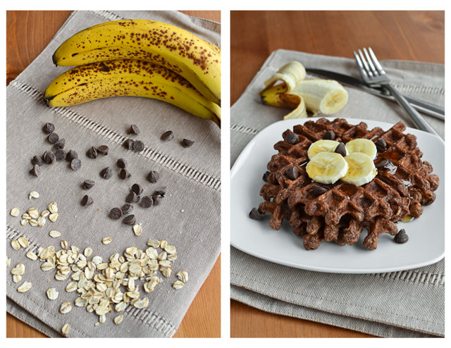 Chocolate Banana Bread Waffles