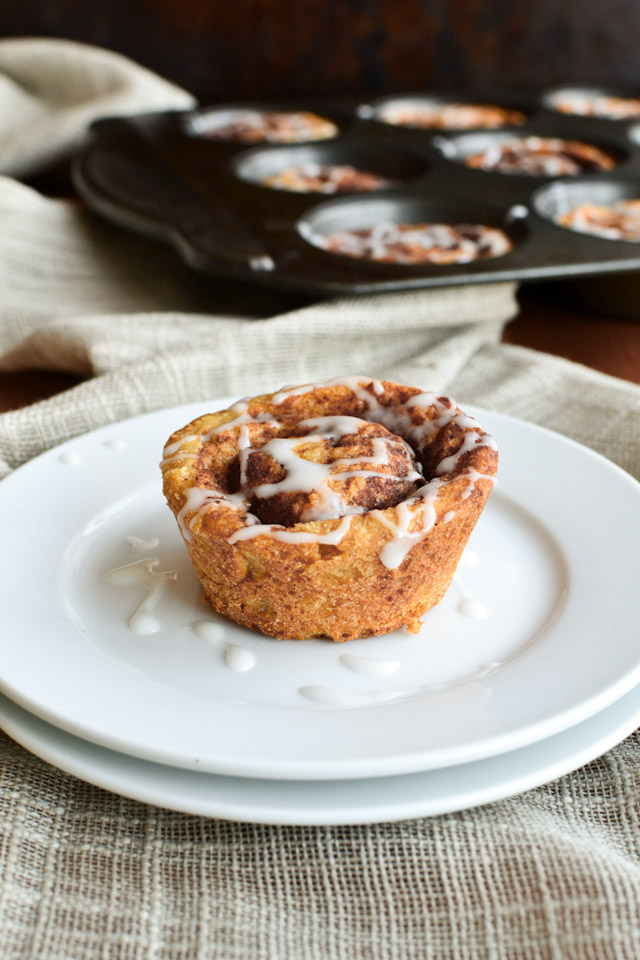 Muffin Tin Cinnamon Buns with Vanilla Ripple Schnapps Icing
