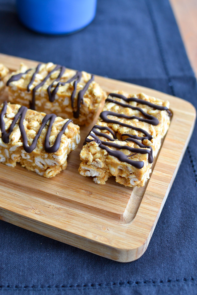 Honey Peanut Butter Puffed Wheat Bars