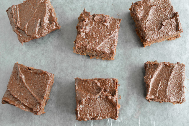 Quinoa Brownies with Chocolate Date Icing