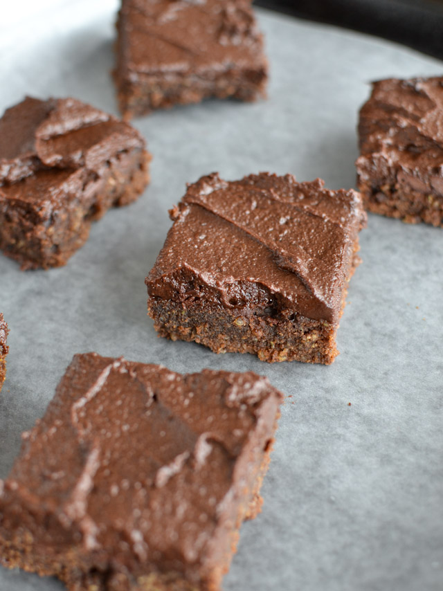 Quinoa Brownies with Chocolate Date Icing