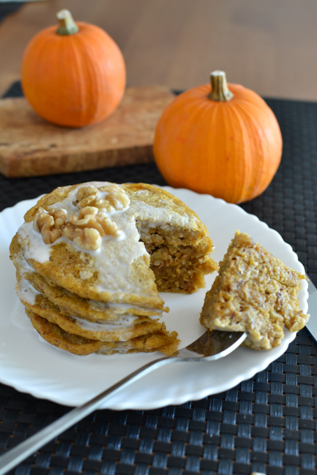 Vegan Pumpkin Spiced Walnut Pancakes