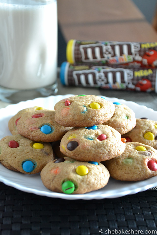 Bite Sized Mini M&M Cookies