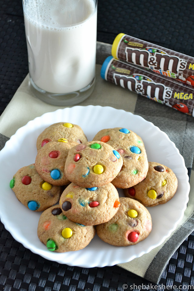 Bite Sized Mini M&M Cookies