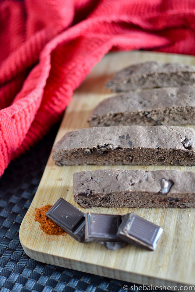 Spicy Chocolate Chili Biscotti Cookies