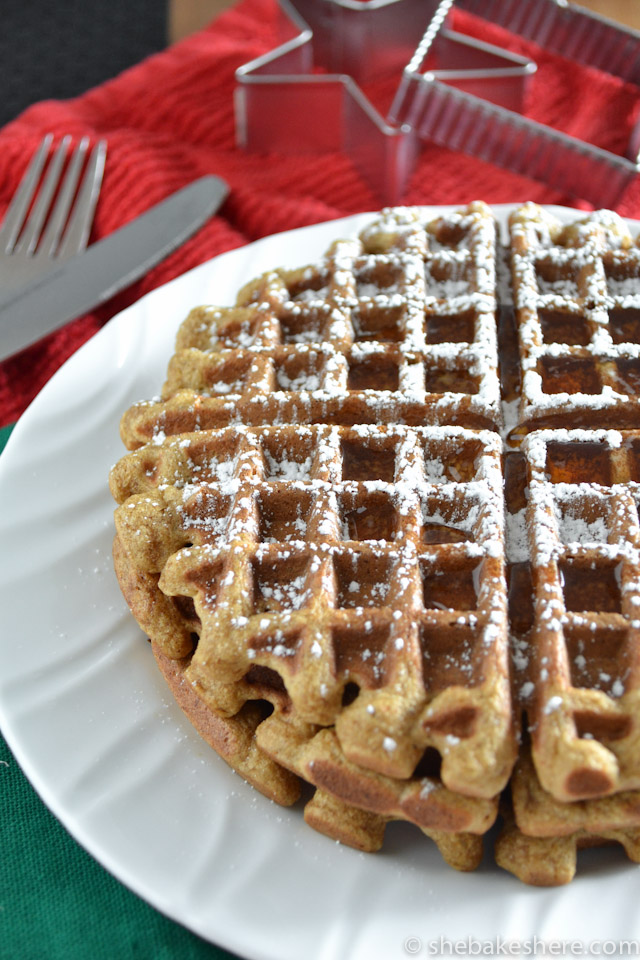 Pumpkin Spiced Gingerbread Waffles