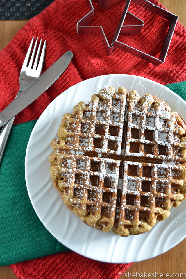 Pumpkin Spiced Gingerbread Waffles