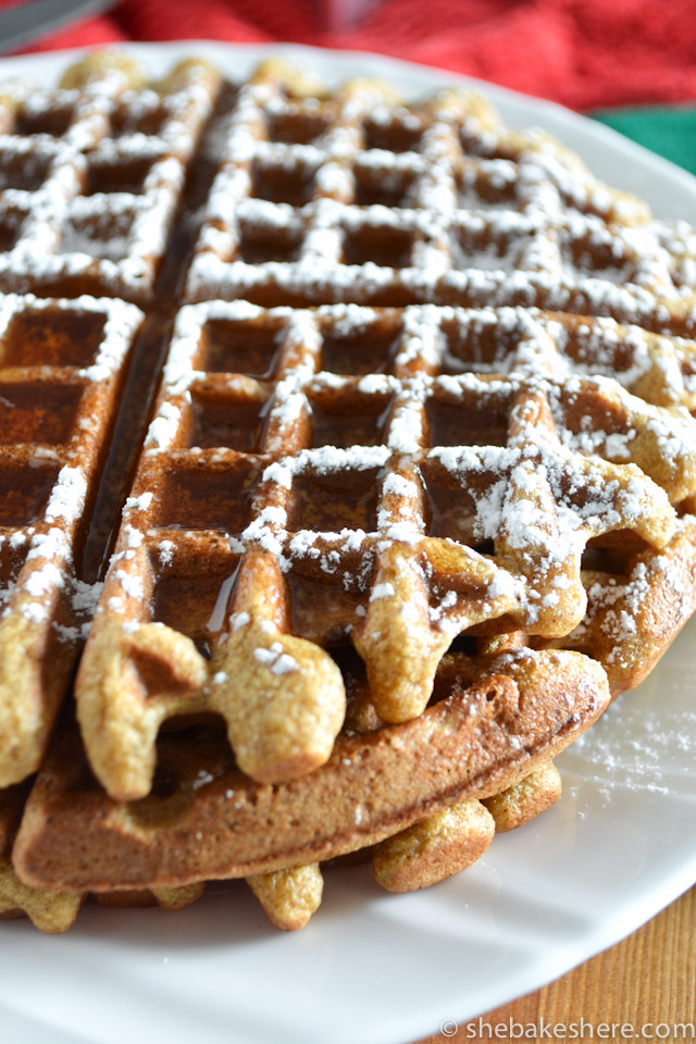 Pumpkin Spiced Gingerbread Waffles