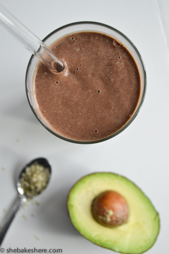 Chocolate Avocado Protein Smoothie