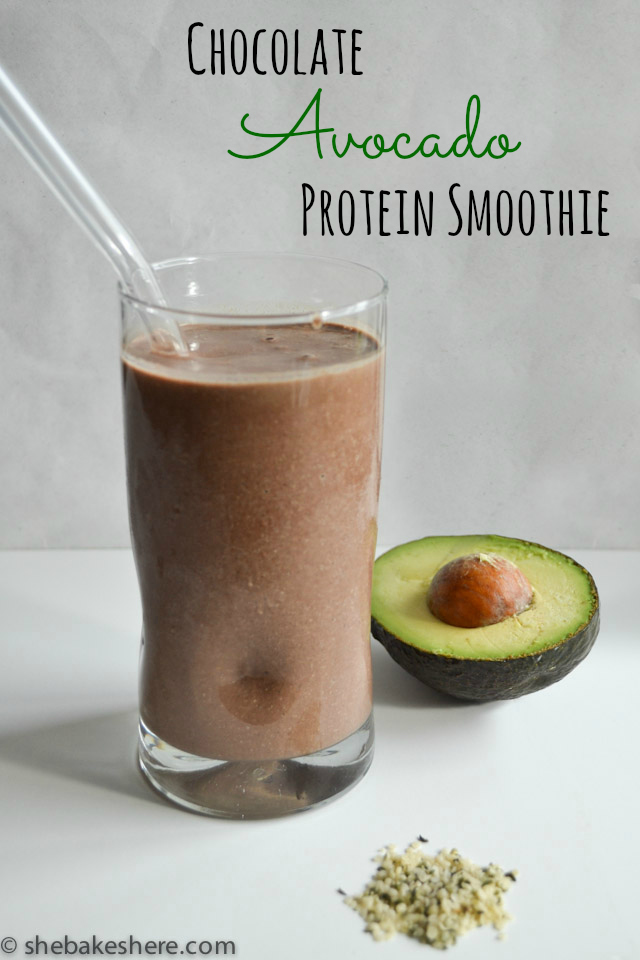 Chocolate Avocado Protein Smoothie