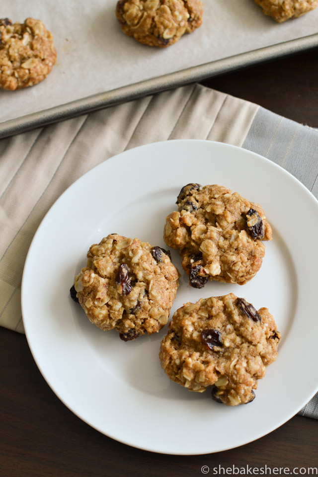 Almond Meal Oatmeal Raisin Cookies