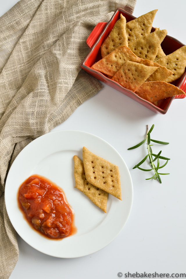 Olive Oil and Rosemary Sea Salt Crackers