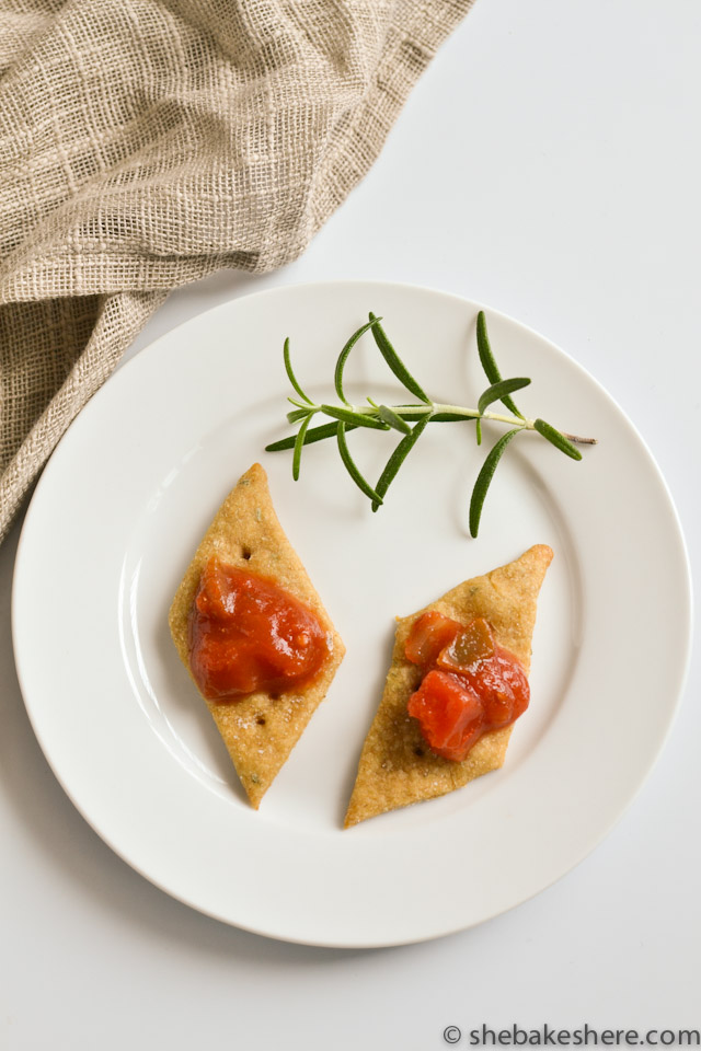 Olive Oil and Rosemary Sea Salt Crackers