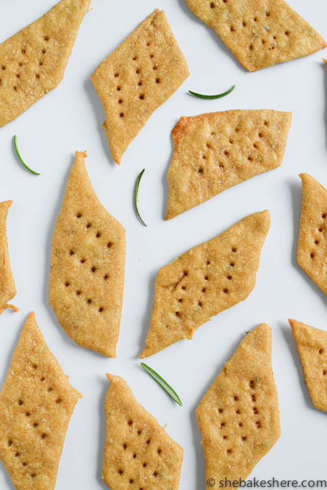 Olive Oil and Rosemary Sea Salt Crackers