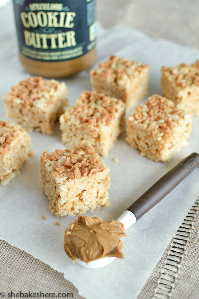 Cookie Butter Rice Krispies Squares