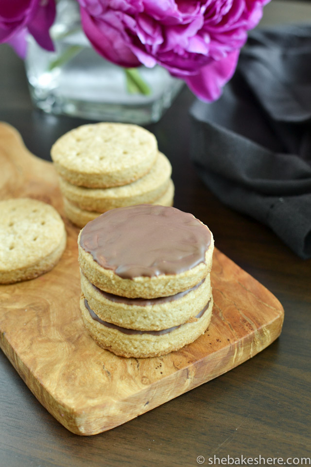 Whole Wheat Chocolate Covered Digestive Cookies