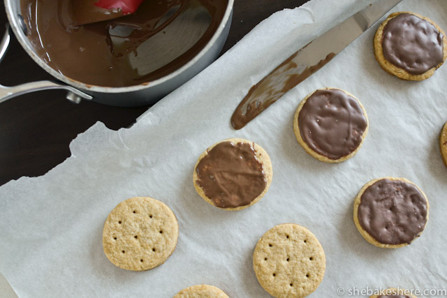 Whole Wheat Chocolate Covered Digestive Cookies