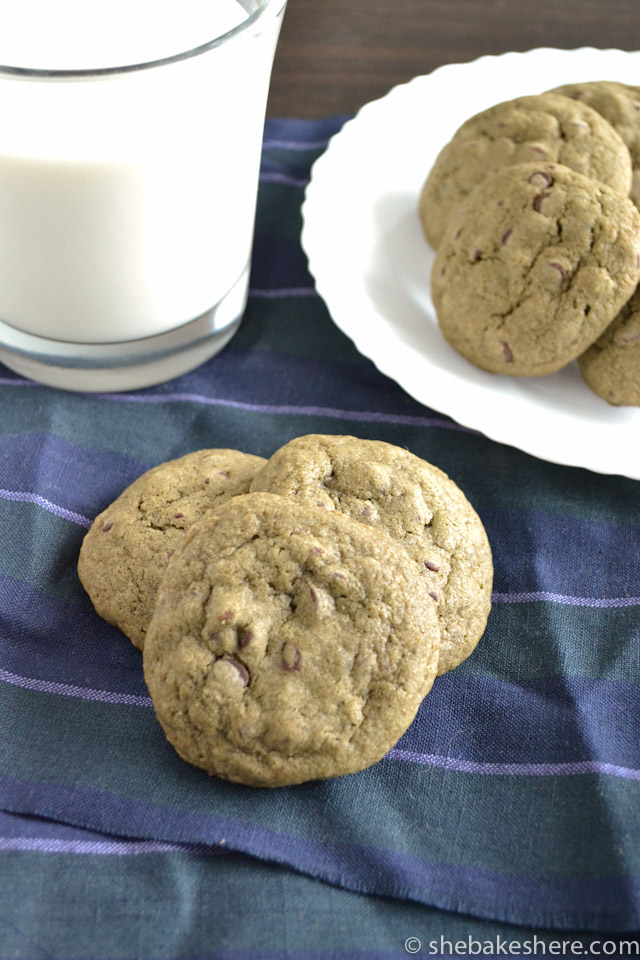 Matcha Chocolate Chip Cookies