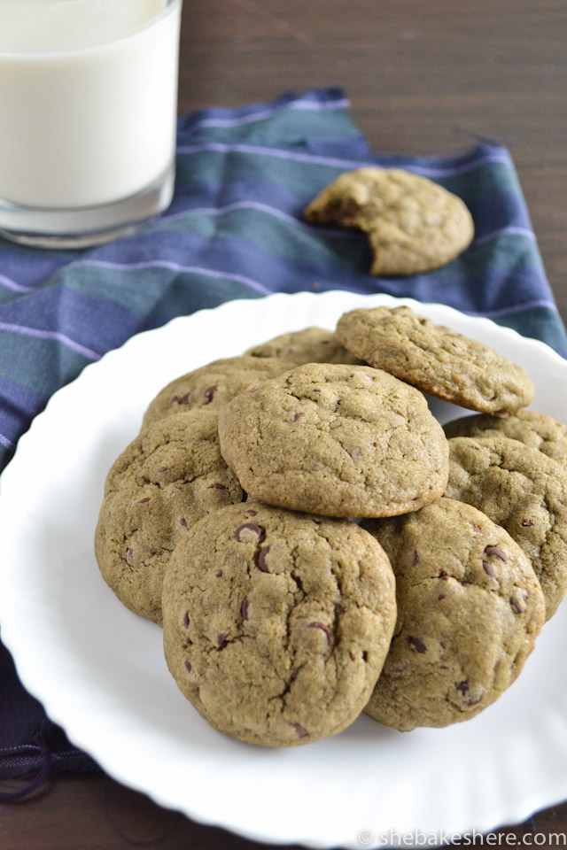 Matcha Chocolate Chip Cookies