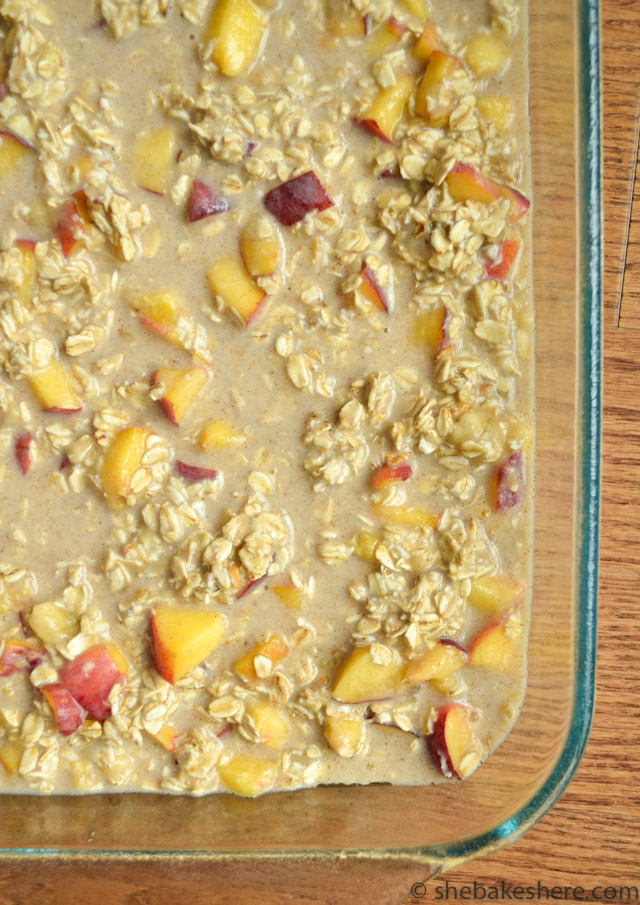 Ginger Peach Baked Oatmeal