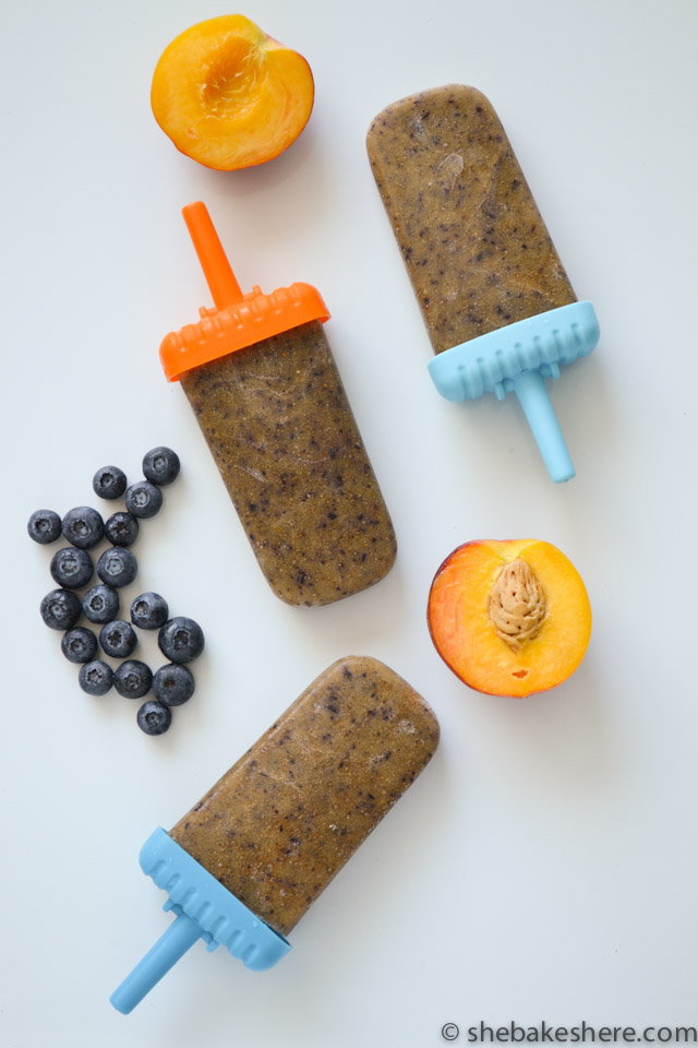 Peachy Blueberry Chia Seed Popsicles