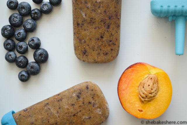 Peachy Blueberry Chia Seed Popsicles