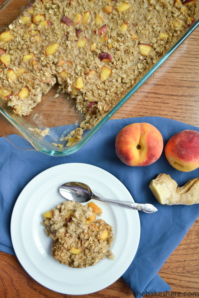 Ginger Peach Baked Oatmeal