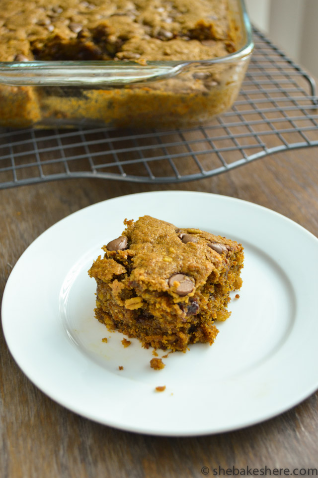 Pumpkin Chocolate Chip Oatmeal Cake